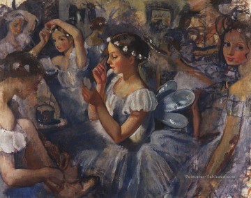 filles sylphides ballet chopiniana 1924 danseuse ballerine russe Peinture à l'huile